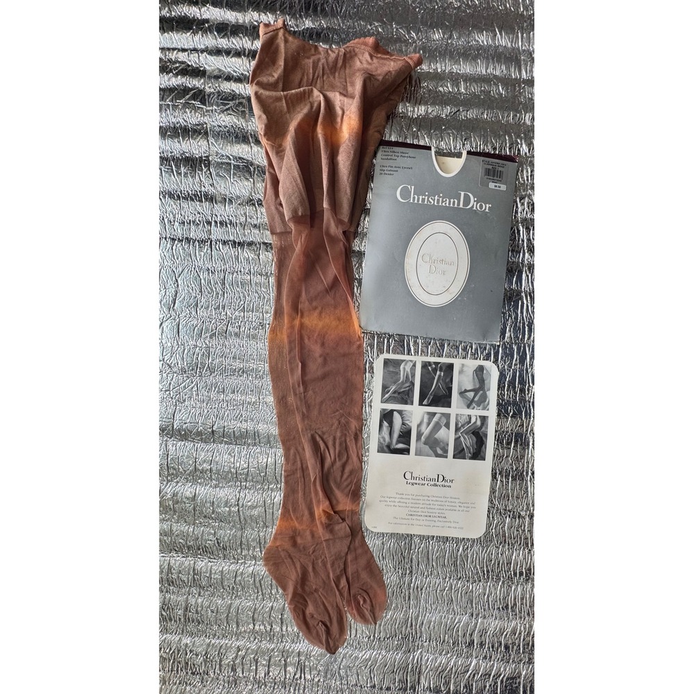Vintage Christian Dior Ultra Silken Sheer Pantyhose Classique Beige Size 1 4479